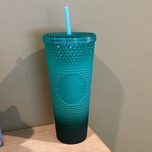 Starbucks 2022 Green Waxberry Ombre Gradient Studded Venti Tumbler